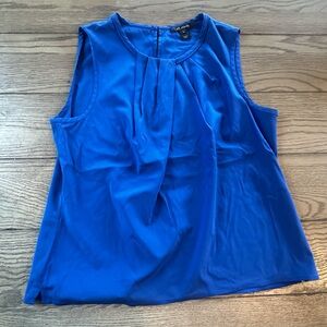 St. John Blue Silk Sleeveless Top
